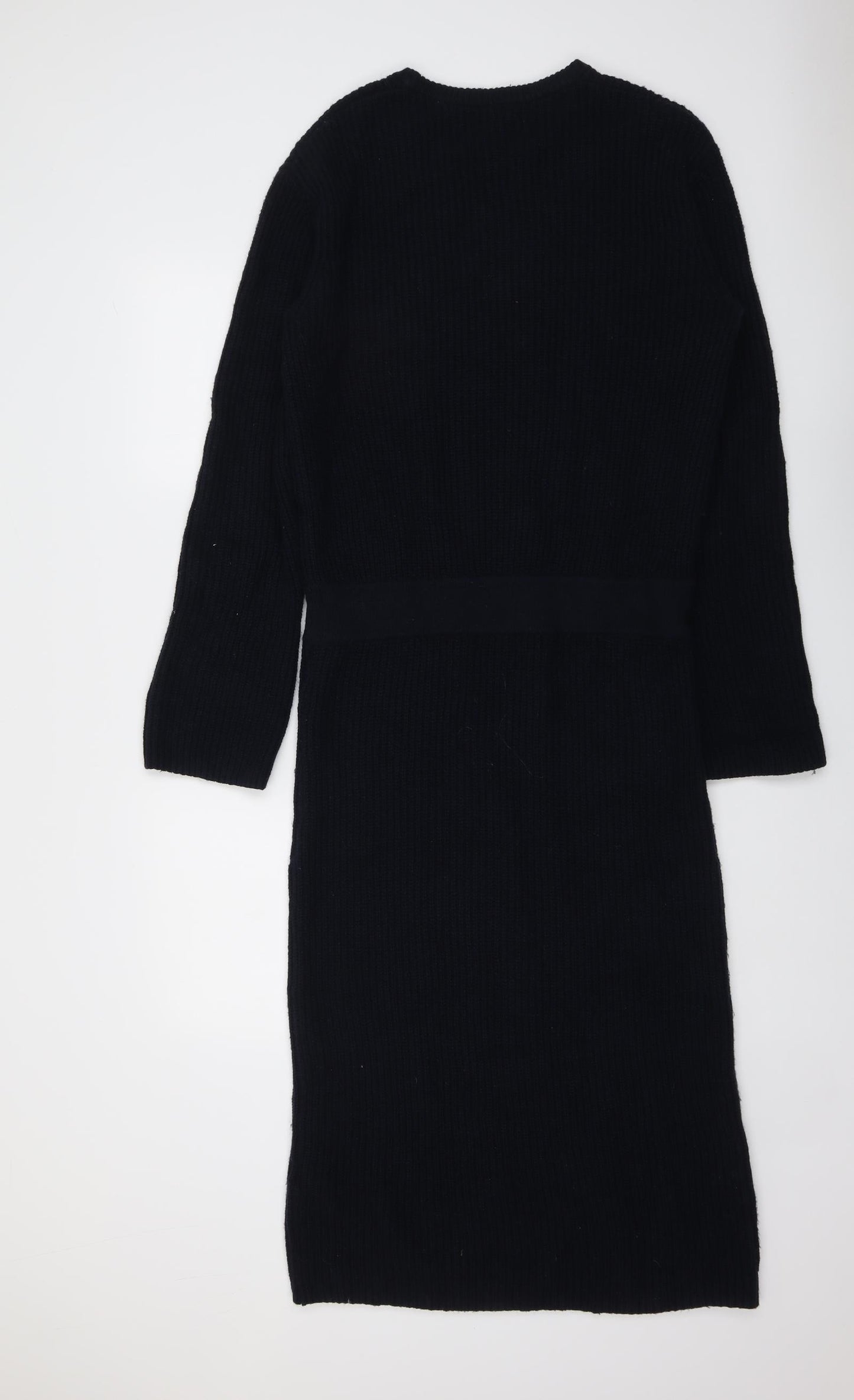 Reiss Womens Blue Wool Jumper Dress Size M Round Neck Pullover