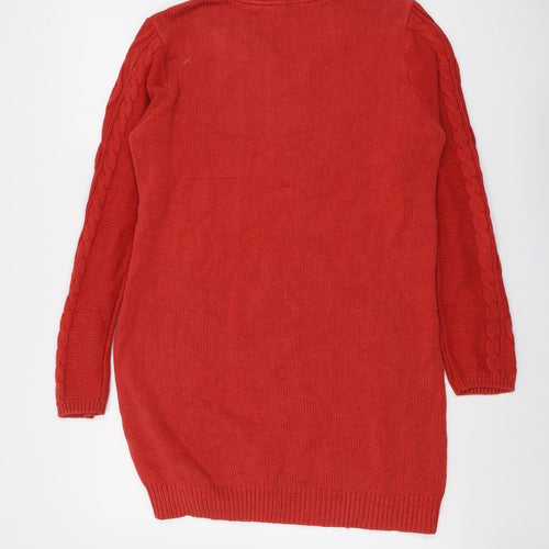 BHS Womens Red Round Neck Cotton Pullover Jumper Size 14