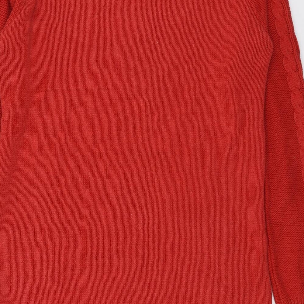 BHS Womens Red Round Neck Cotton Pullover Jumper Size 14