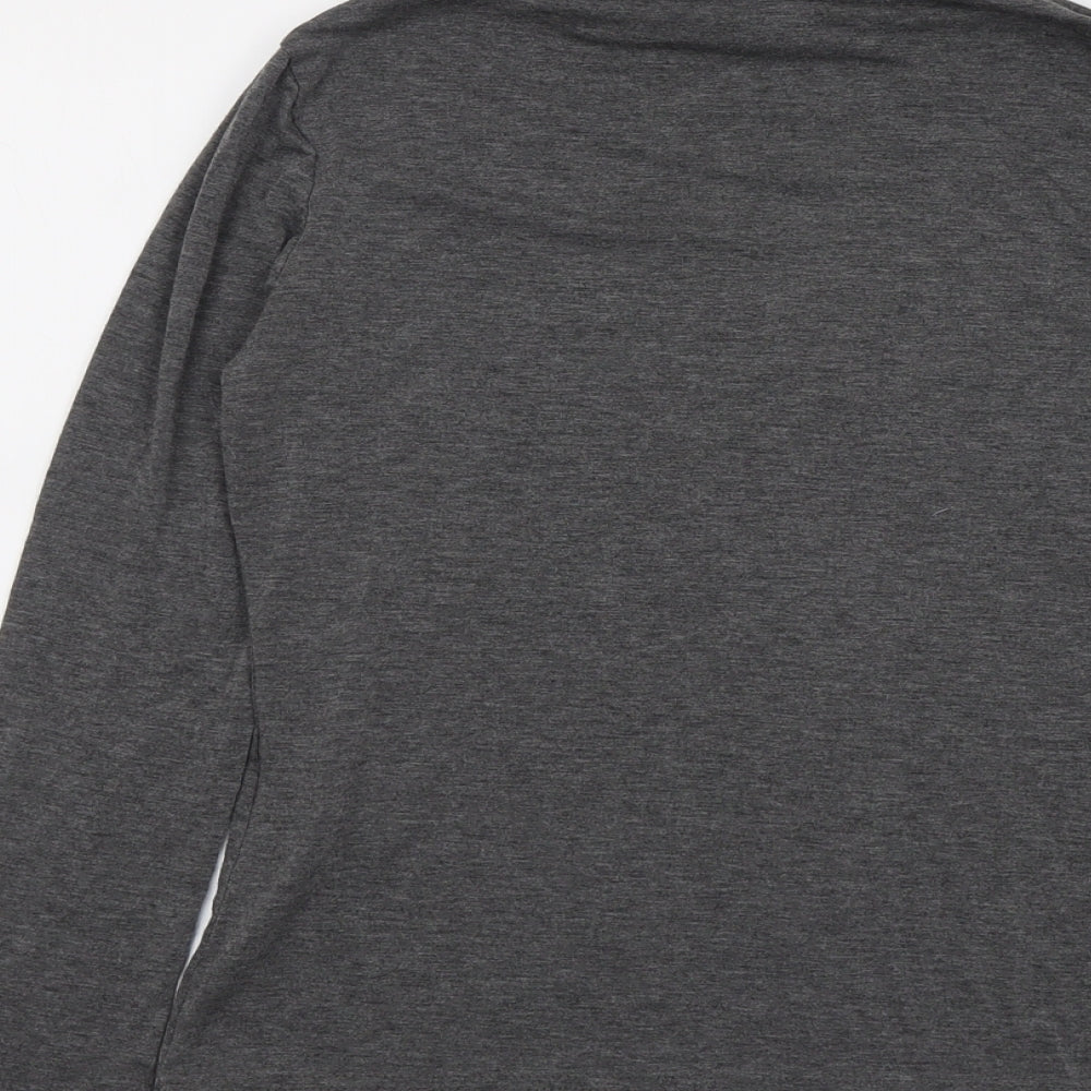 New Look Womens Grey Polyester Basic T-Shirt Size 14 Roll Neck
