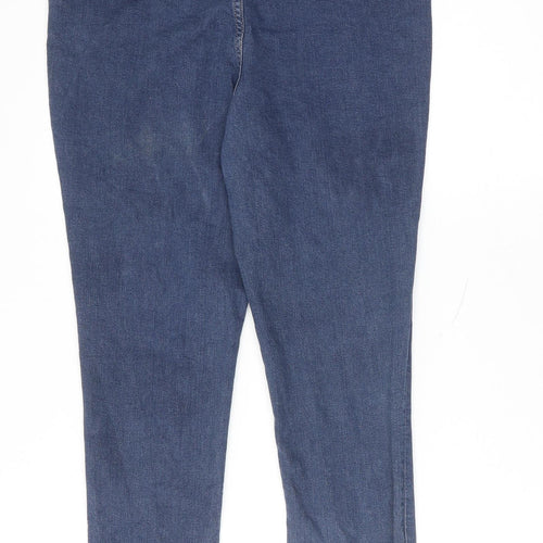 H&M Womens Blue Herringbone Cotton Skinny Jeans Size L Regular