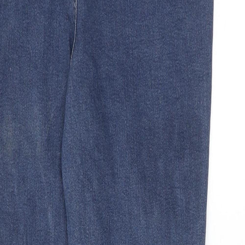 H&M Womens Blue Herringbone Cotton Skinny Jeans Size L Regular