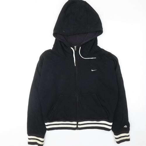Nike Womens Black Cotton Full Zip Hoodie Size M Zip