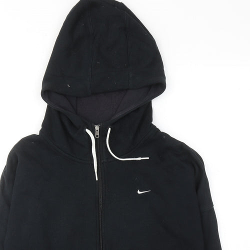 Nike Womens Black Cotton Full Zip Hoodie Size M Zip