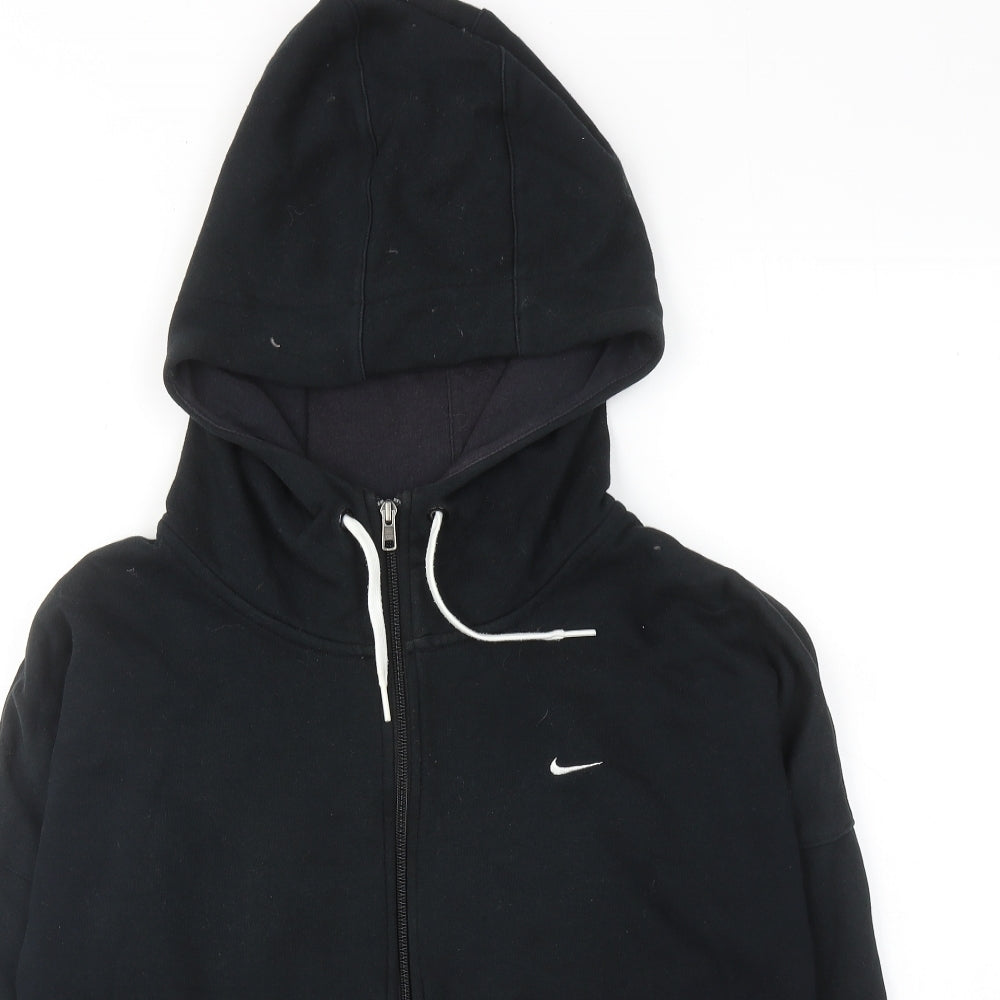 Nike Womens Black Cotton Full Zip Hoodie Size M Zip