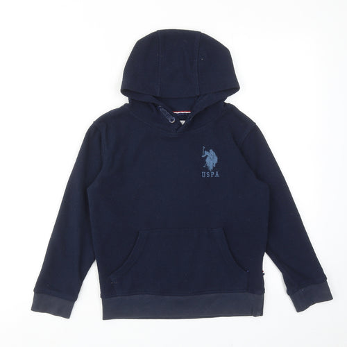 US Polo Assn. Boys Blue Polyester Pullover Hoodie Size 7-8 Years Pullover