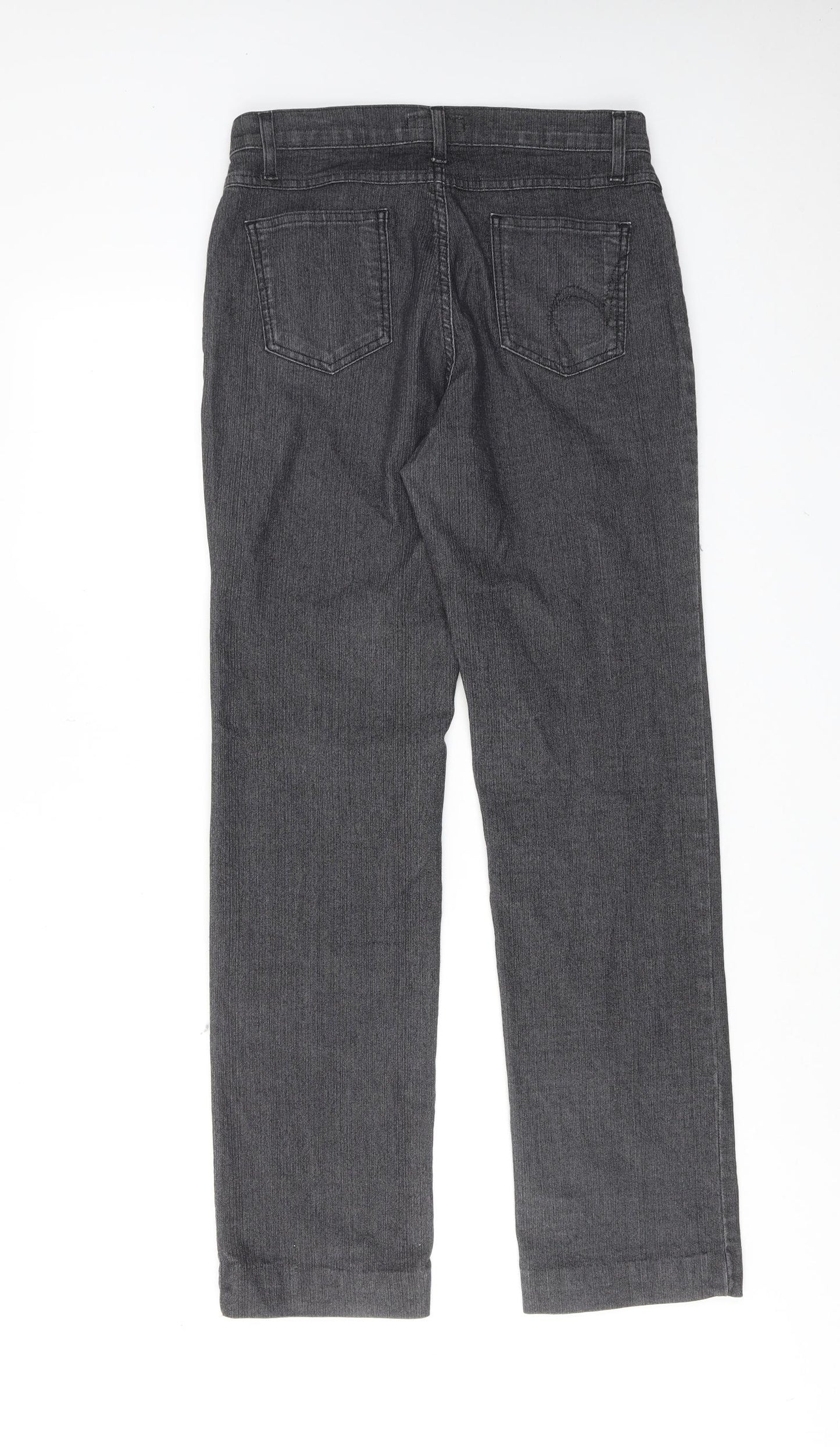 Per Una Womens Black Cotton Straight Jeans Size 10 Regular Zip