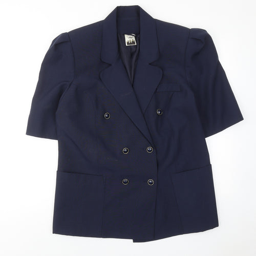 Citilities Womens Blue Polyester Jacket Suit Jacket Size 20 Button - Pockets