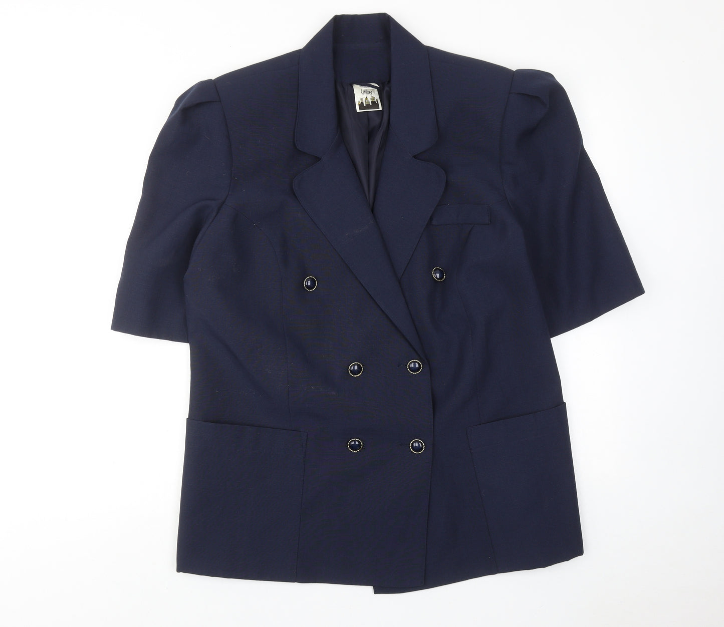 Citilities Womens Blue Polyester Jacket Suit Jacket Size 20 Button - Pockets