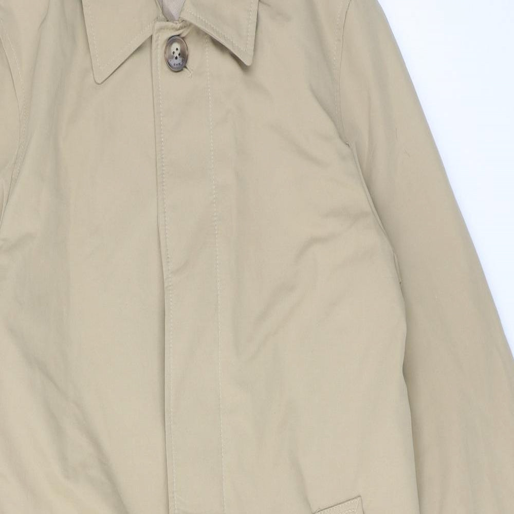 H&M Womens Beige Overcoat Coat Size S Button