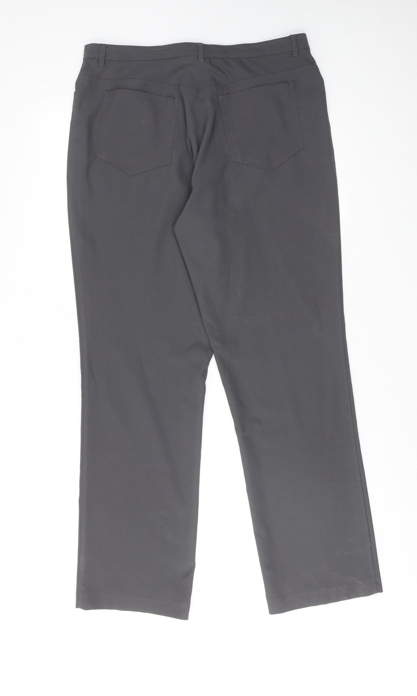 Joie De Vivre Womens Grey Polyester Trousers Size 16 Regular Zip