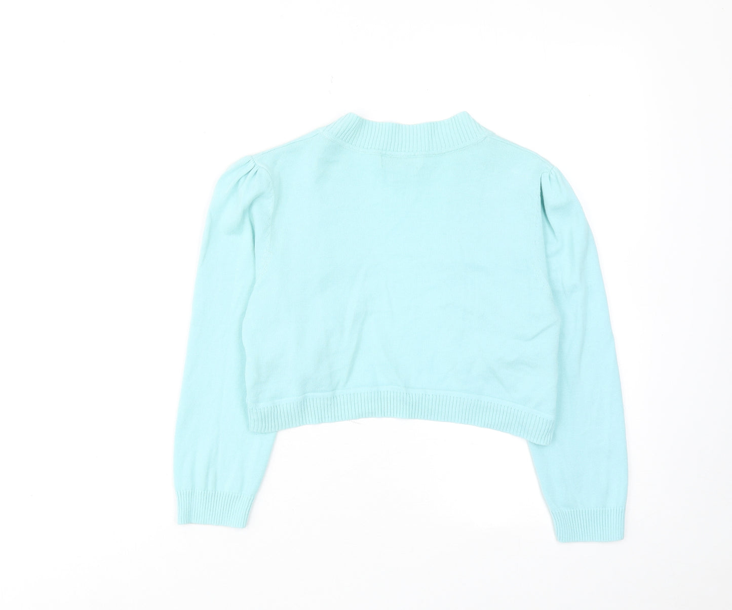 Monsoon Womens Blue V-Neck Cotton Cardigan Jumper Size M