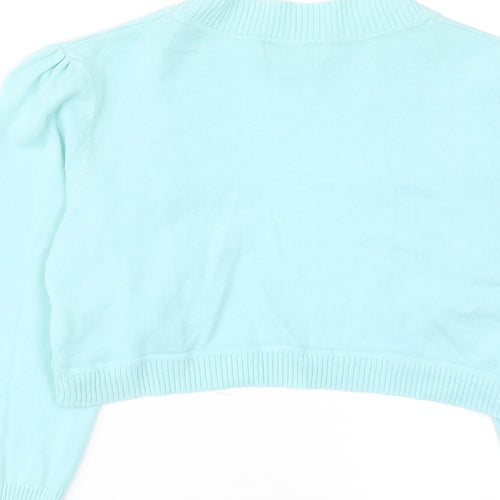 Monsoon Womens Blue V-Neck Cotton Cardigan Jumper Size M