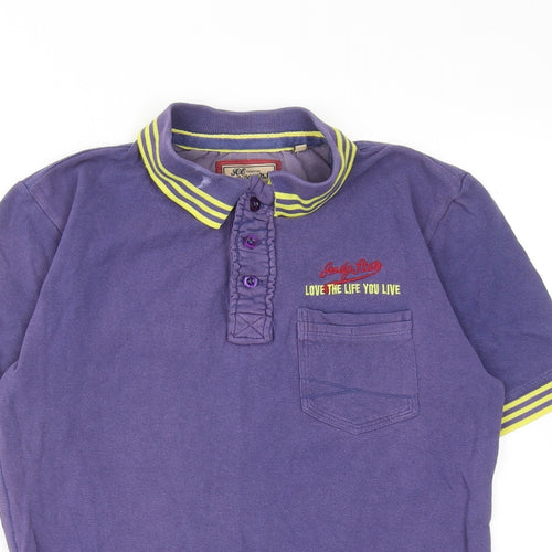 Joe Browns Mens Purple Cotton Polo Size S Collared Button