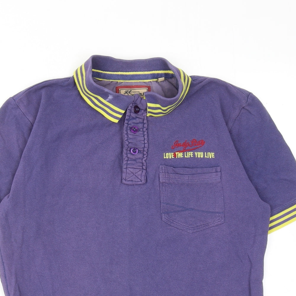 Joe Browns Mens Purple Cotton Polo Size S Collared Button