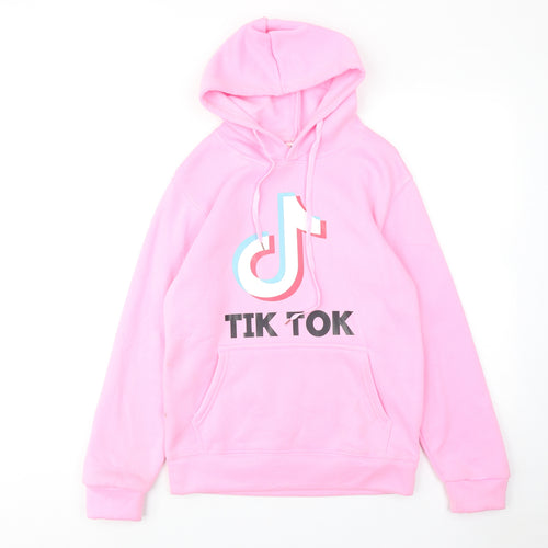 Tik Tok Womens Pink Polyester Pullover Hoodie Size M Pullover