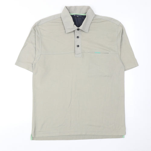 Blue Harbour Mens Grey Cotton Polo Size S Collared Button