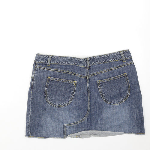 Falmer Womens Blue Cotton Bandage Skirt Size 12 Zip