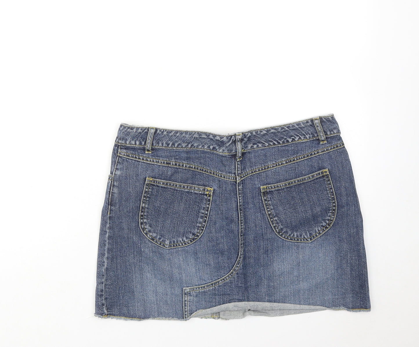 Falmer Womens Blue Cotton Bandage Skirt Size 12 Zip