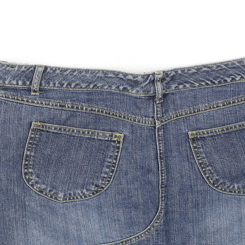 Falmer Womens Blue Cotton Bandage Skirt Size 12 Zip