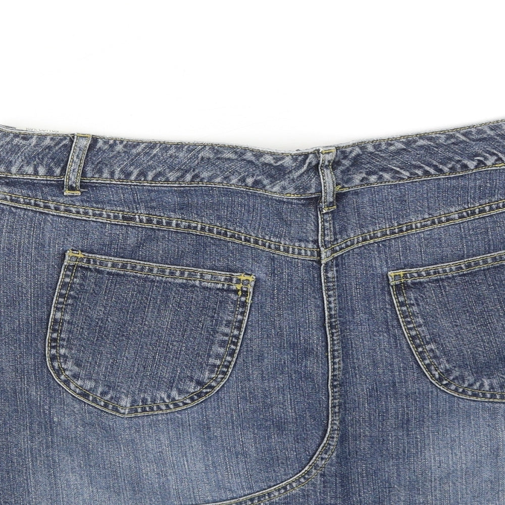 Falmer Womens Blue Cotton Bandage Skirt Size 12 Zip