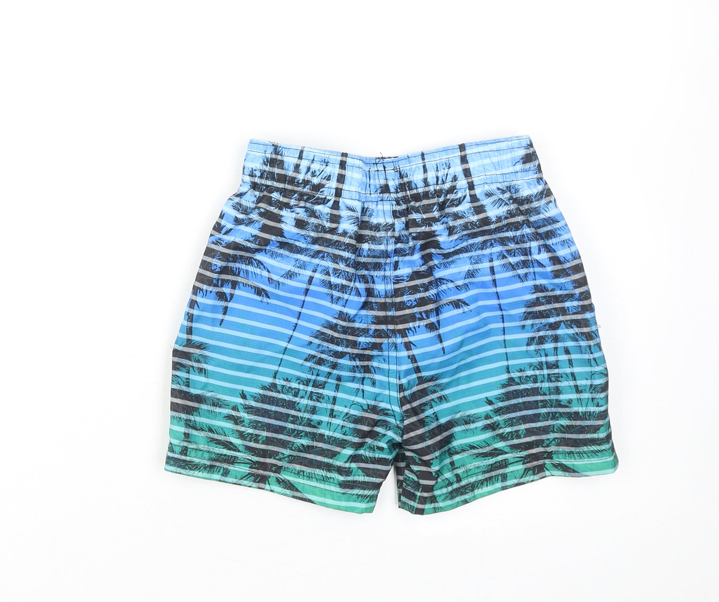 Los Angeles Boys Multicoloured Striped Polyester Bermuda Shorts Size 4-5 Years Regular Drawstring - Palm Print