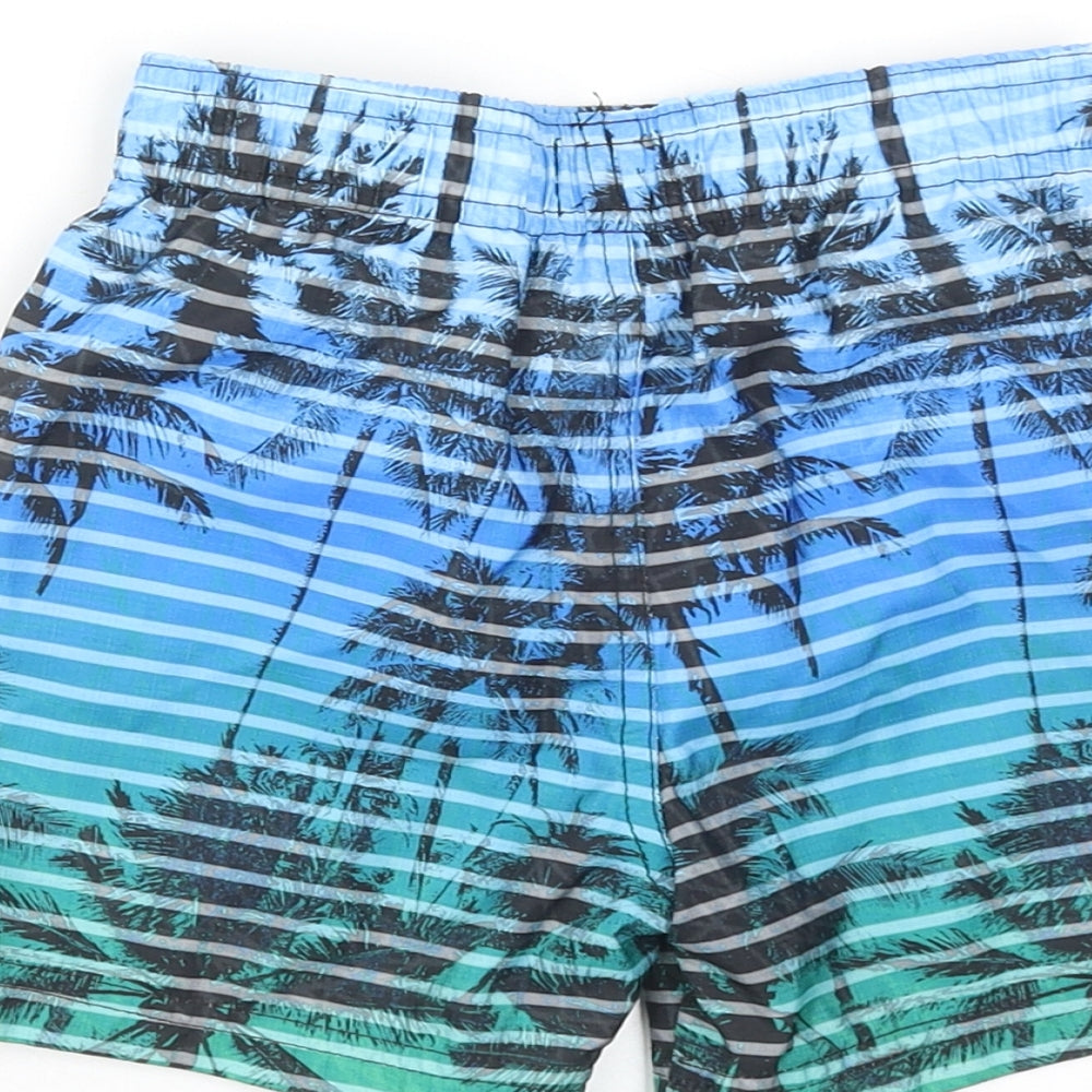 Los Angeles Boys Multicoloured Striped Polyester Bermuda Shorts Size 4-5 Years Regular Drawstring - Palm Print