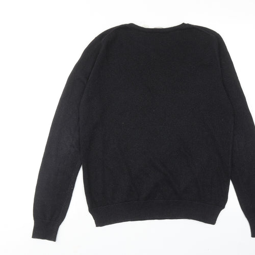 Trenery Womens Black Round Neck Cotton Pullover Jumper Size S