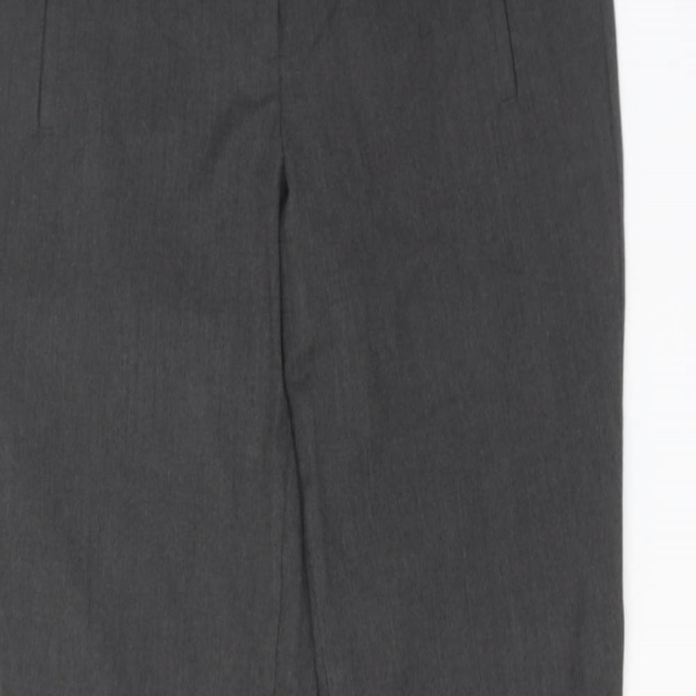 Marks and Spencer Womens Grey Polyester Dress Pants Trousers Size 10 Regular Hook & Eye - Zipped Pockets
