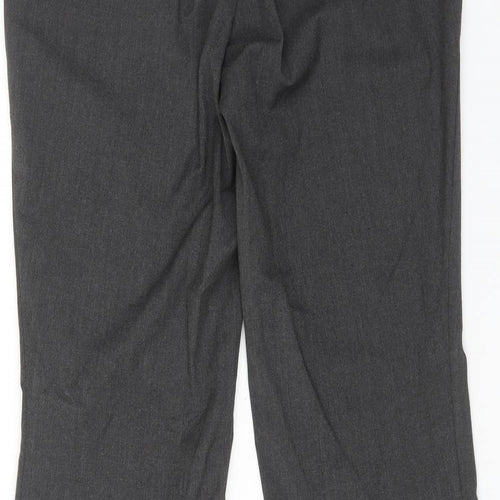 Marks and Spencer Womens Grey Polyester Dress Pants Trousers Size 10 Regular Hook & Eye - Zipped Pockets