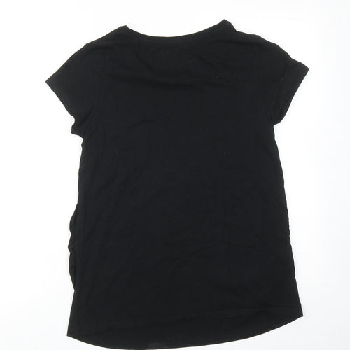 acdc Womens Black Cotton Basic T-Shirt Size S Round Neck - AC DC