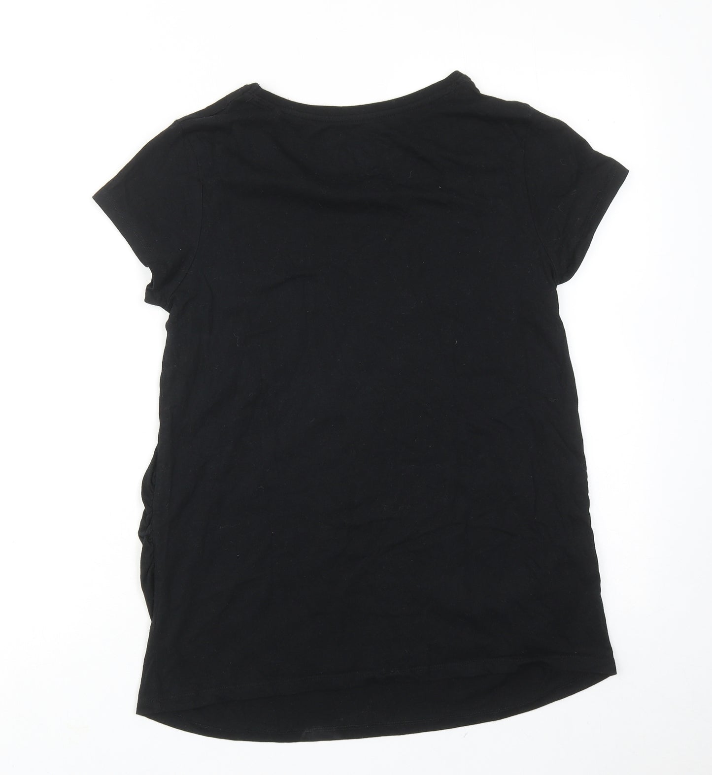 acdc Womens Black Cotton Basic T-Shirt Size S Round Neck - AC DC