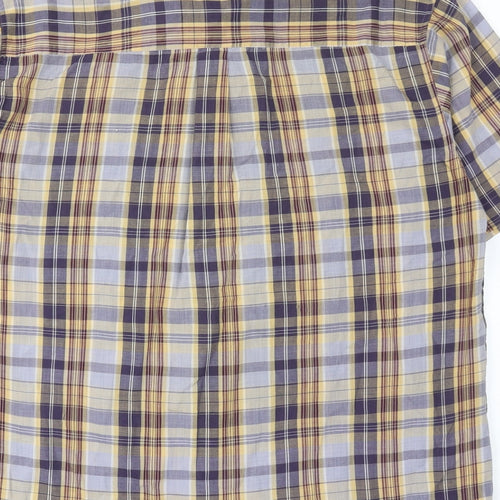 Timberjack Mens Multicoloured Plaid Polyester Button-Up Size M Collared Button