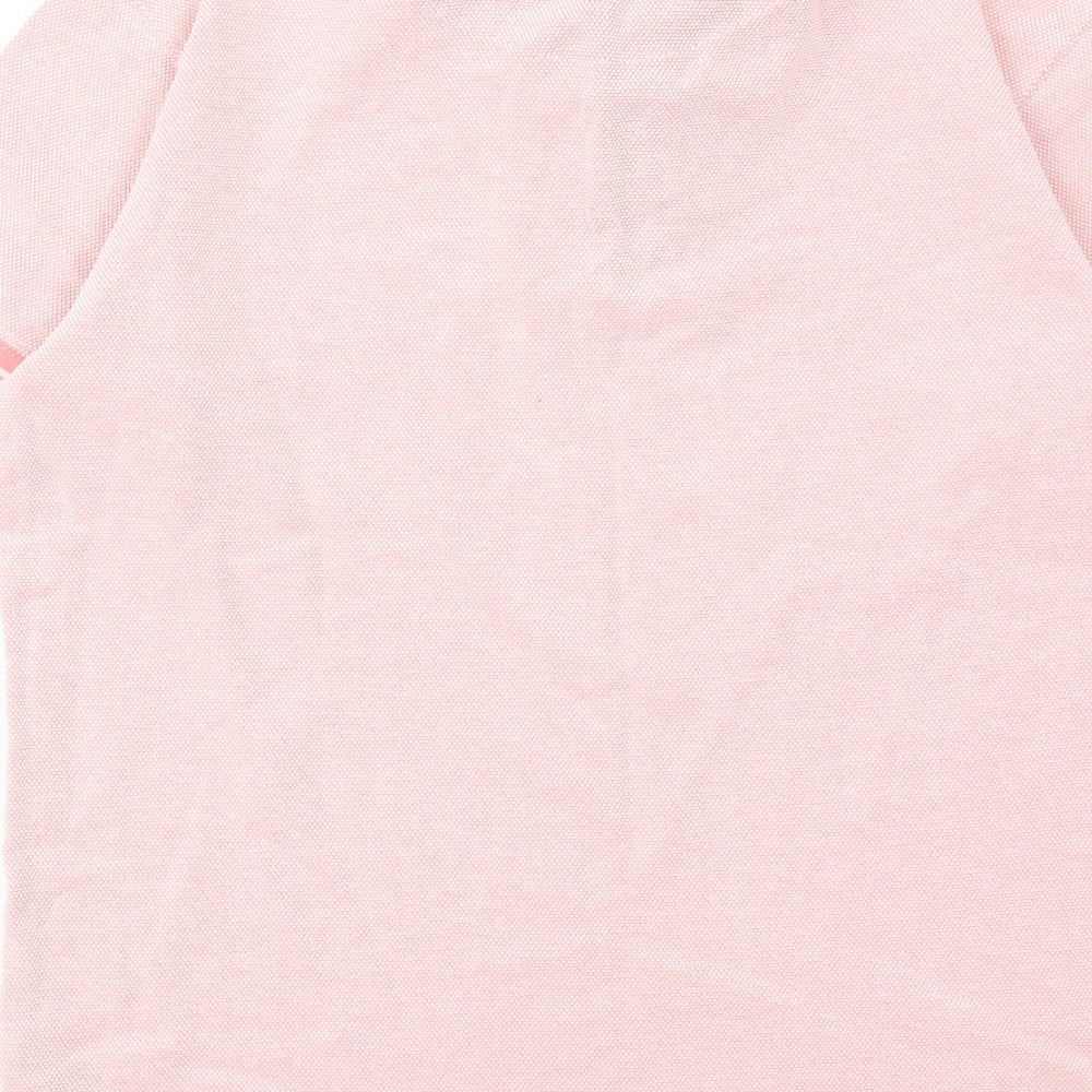 Dunnes Stores Mens Pink Cotton Polo Size S Collared Button