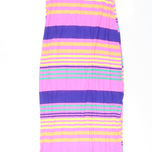 Bebo Womens Multicoloured Striped Polyester Maxi Size S Round Neck Pullover