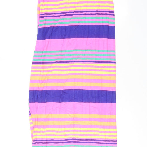 Bebo Womens Multicoloured Striped Polyester Maxi Size S Round Neck Pullover