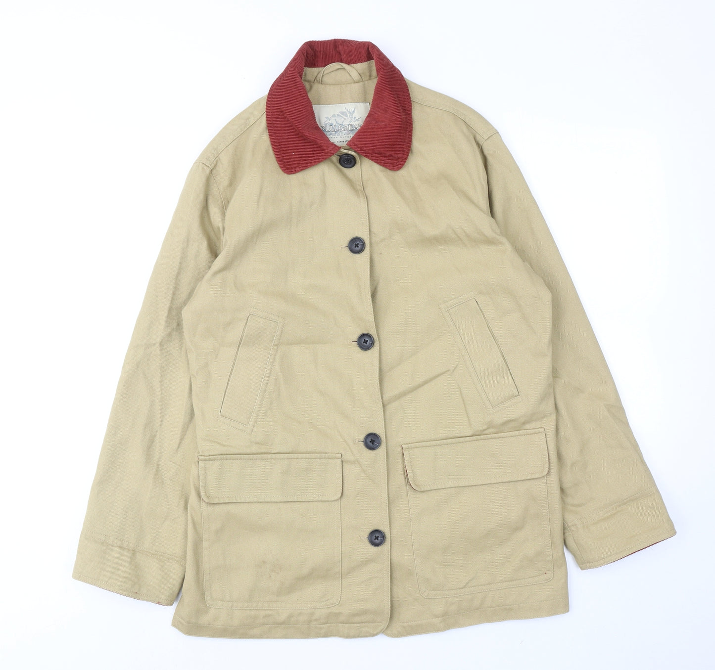Pull&Bear Mens Beige Jacket Size M Button