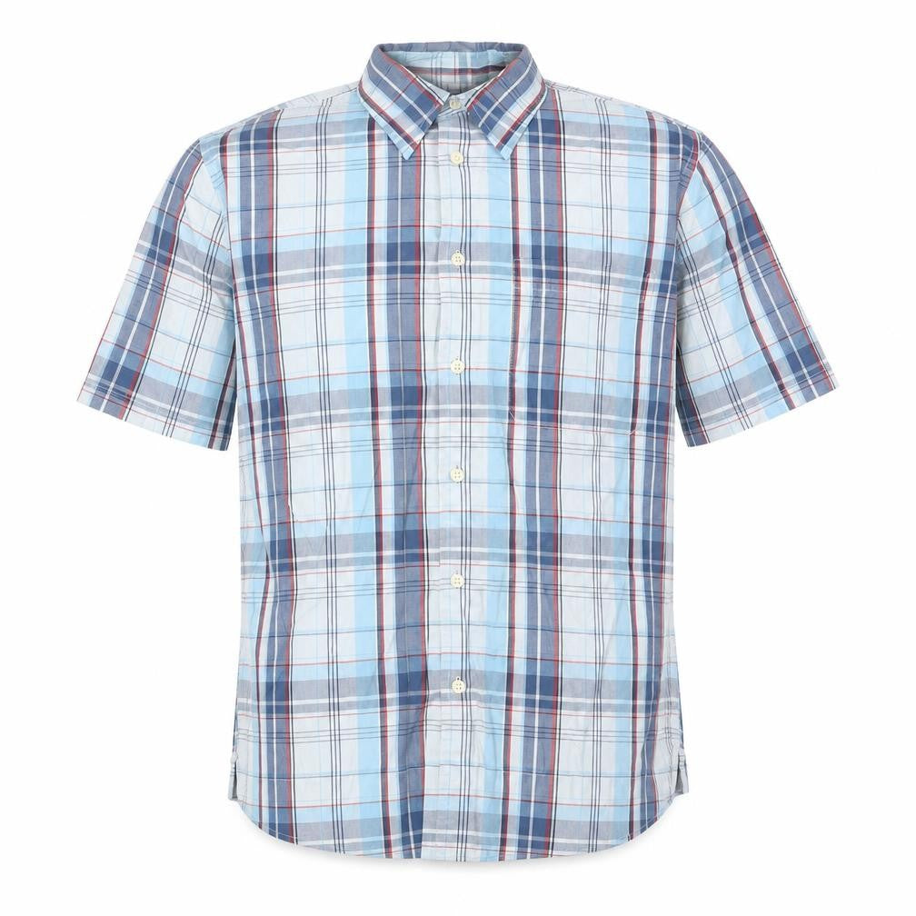 Gap Mens Blue Plaid Cotton Button-Up Size S Collared Button