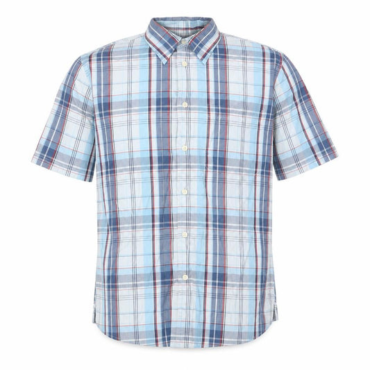 Gap Mens Blue Plaid Cotton Button-Up Size S Collared Button