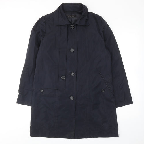 Kenneth Lady Womens Blue Overcoat Coat Size 10 Button