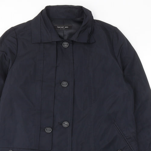 Kenneth Lady Womens Blue Overcoat Coat Size 10 Button
