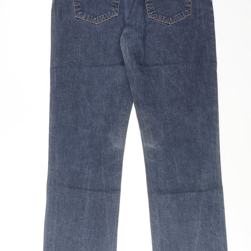 Douglas Womens Blue Cotton Straight Jeans Size XL Regular Zip