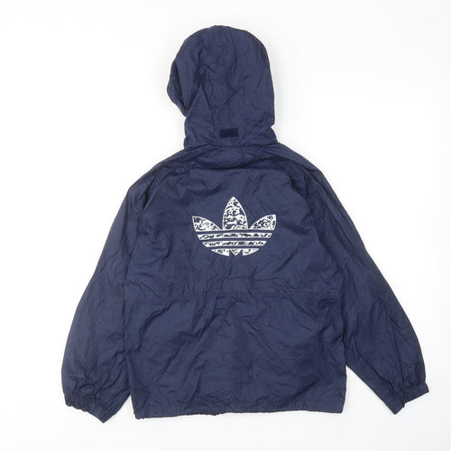 adidas Boys Blue Windbreaker Jacket Size 10 Years Zip