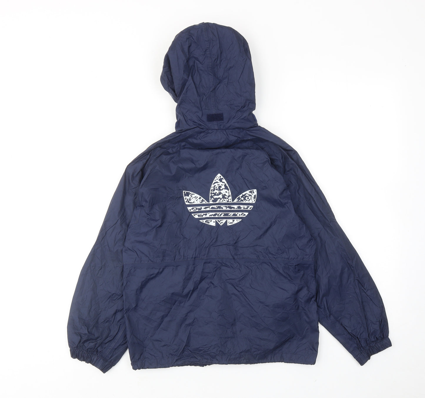 adidas Boys Blue Windbreaker Jacket Size 10 Years Zip