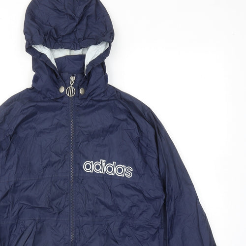 adidas Boys Blue Windbreaker Jacket Size 10 Years Zip