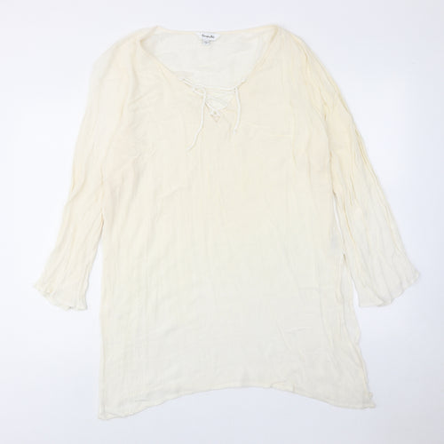 Simply Be Womens Ivory Viscose Basic Blouse Size 18 Round Neck