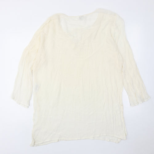 Simply Be Womens Ivory Viscose Basic Blouse Size 18 Round Neck