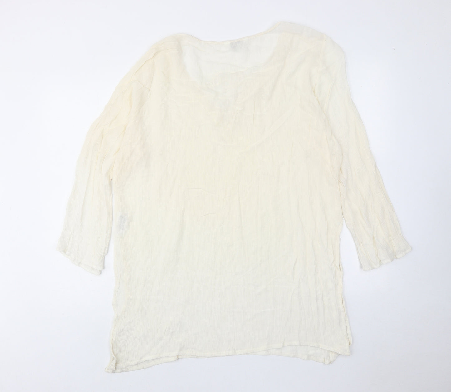 Simply Be Womens Ivory Viscose Basic Blouse Size 18 Round Neck