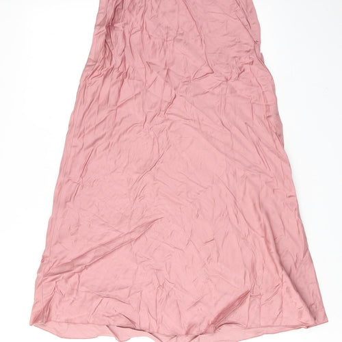 Zara Womens Pink Viscose A-Line Skirt Size XS