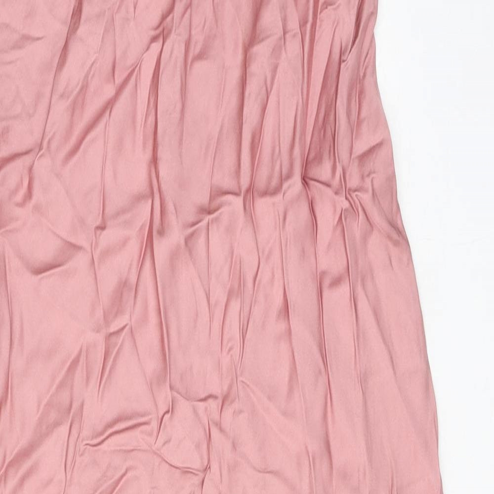 Zara Womens Pink Viscose A-Line Skirt Size XS